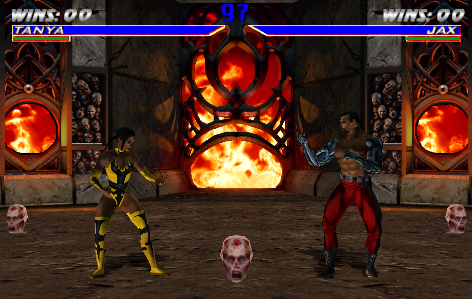 Tanya versus Jax in The Well: Vulkan 4x polygons with the published 2x remastered texture preview.